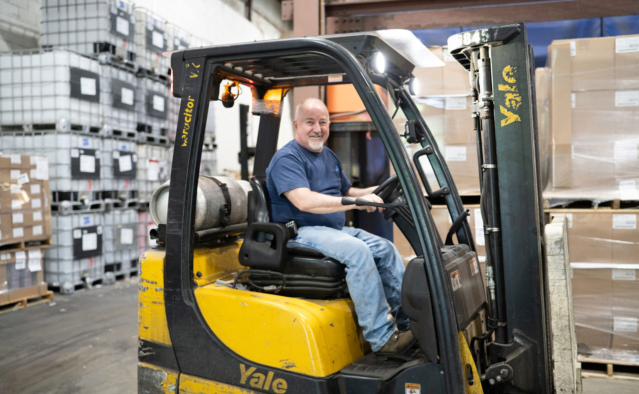 Worker at Century box