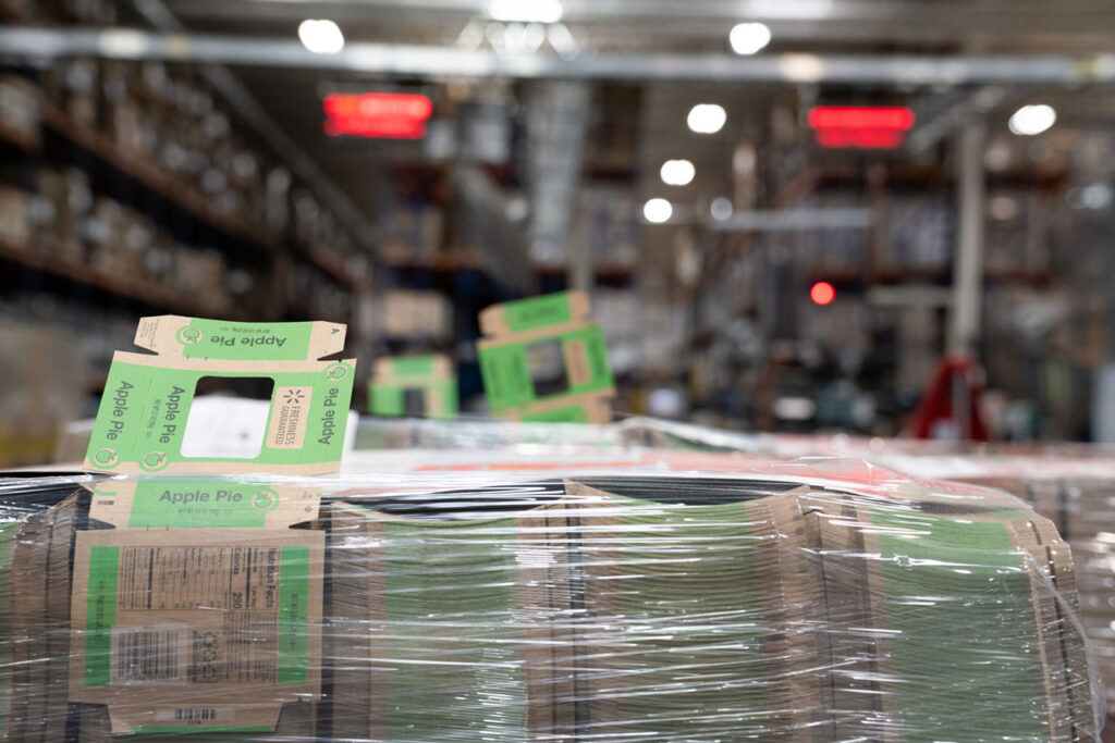 A stack of boxes for food services